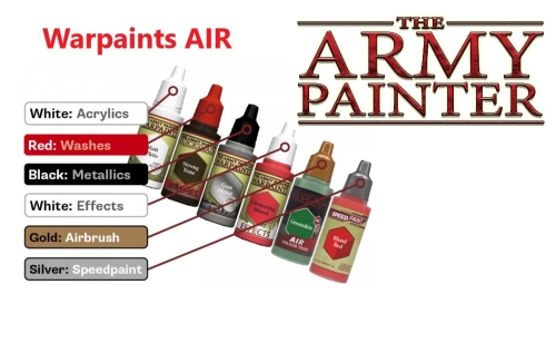 Army Painter Warpaints AIR Colour triad, golden cap, different colors, 18ml each (g.p. 1L= 180,56€)